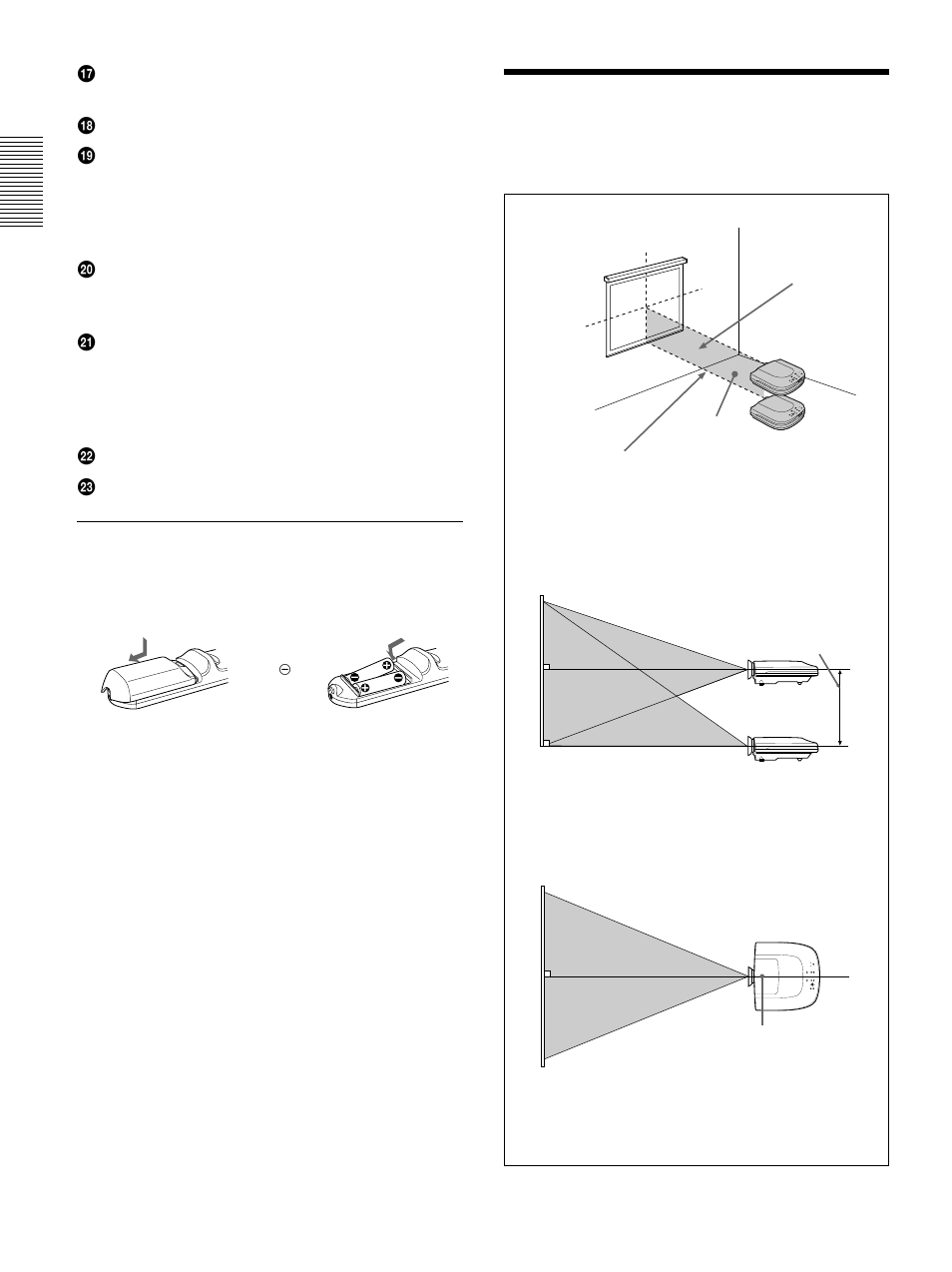 Setting up and projecting, Installing the projector, Installing the projector (gb) | Sony VPL-FX50 User Manual | Page 14 / 108