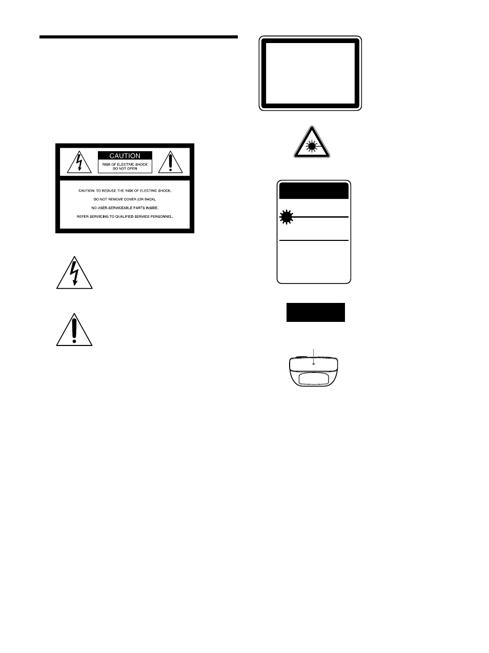 Warning, Caution | Sony VPL-FX50 User Manual | Page 2 / 108