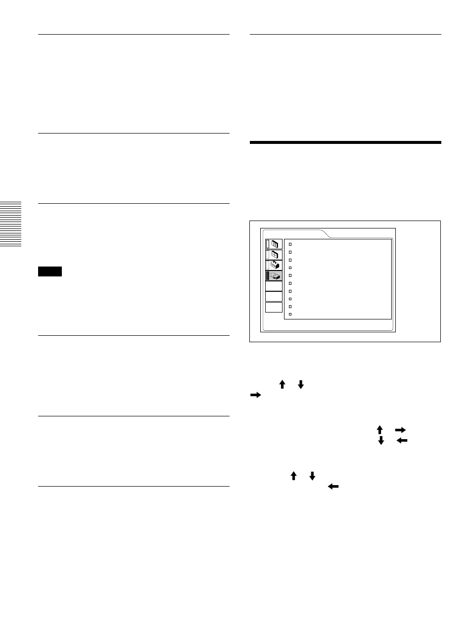 The install setting menu, The install setting menu (gb), Ir receiver | Status (on-screen display), Input-b term, Input-a, Auto input sel, Language, Power saving | Sony VPL-FX50 User Manual | Page 26 / 108
