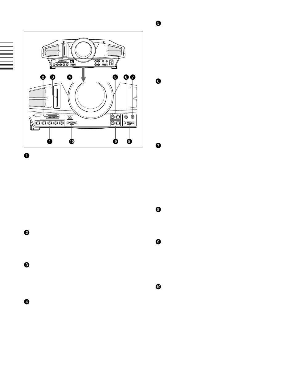 Panneau des connecteurs, Panneau des connecteurs (fr), G/y, b/b-y/p | Sony VPL-FX50 User Manual | Page 46 / 108