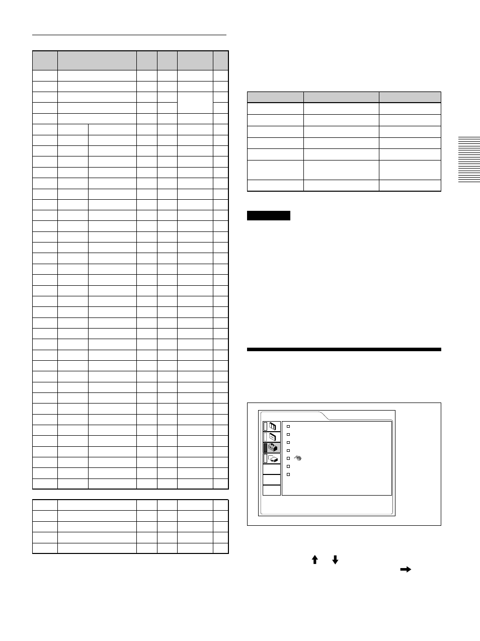 Le menu reglage, Le menu reglage (fr), Signaux présélectionnés | Sony VPL-FX50 User Manual | Page 59 / 108