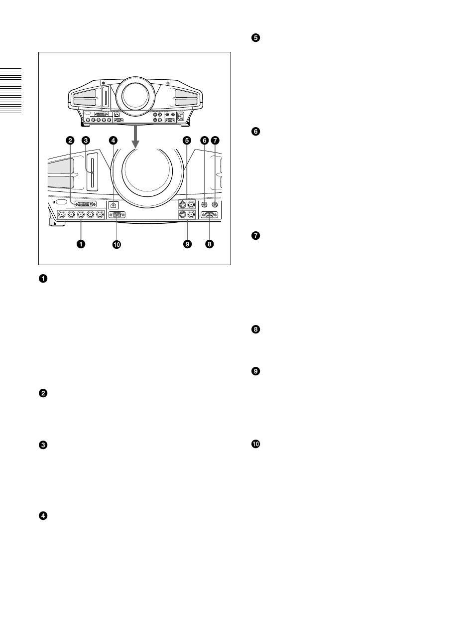 Panel de conectores, Panel de conectores (es), G/y, b/b-y/p | Sony VPL-FX50 User Manual | Page 80 / 108