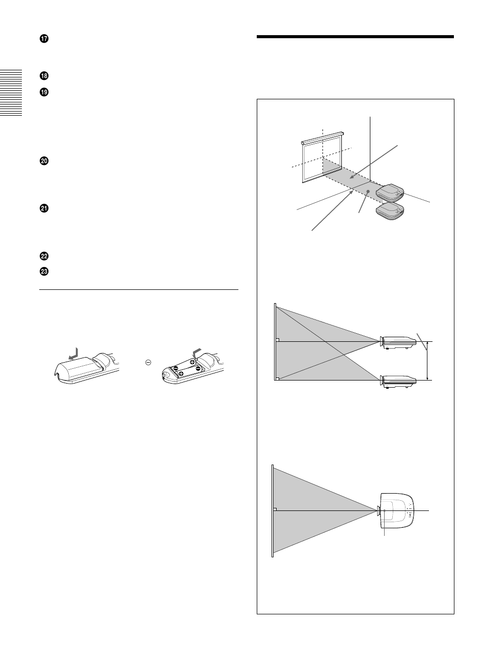 Instalación y proyección, Instalación del proyector, Instalación del proyector (es) | Sony VPL-FX50 User Manual | Page 82 / 108