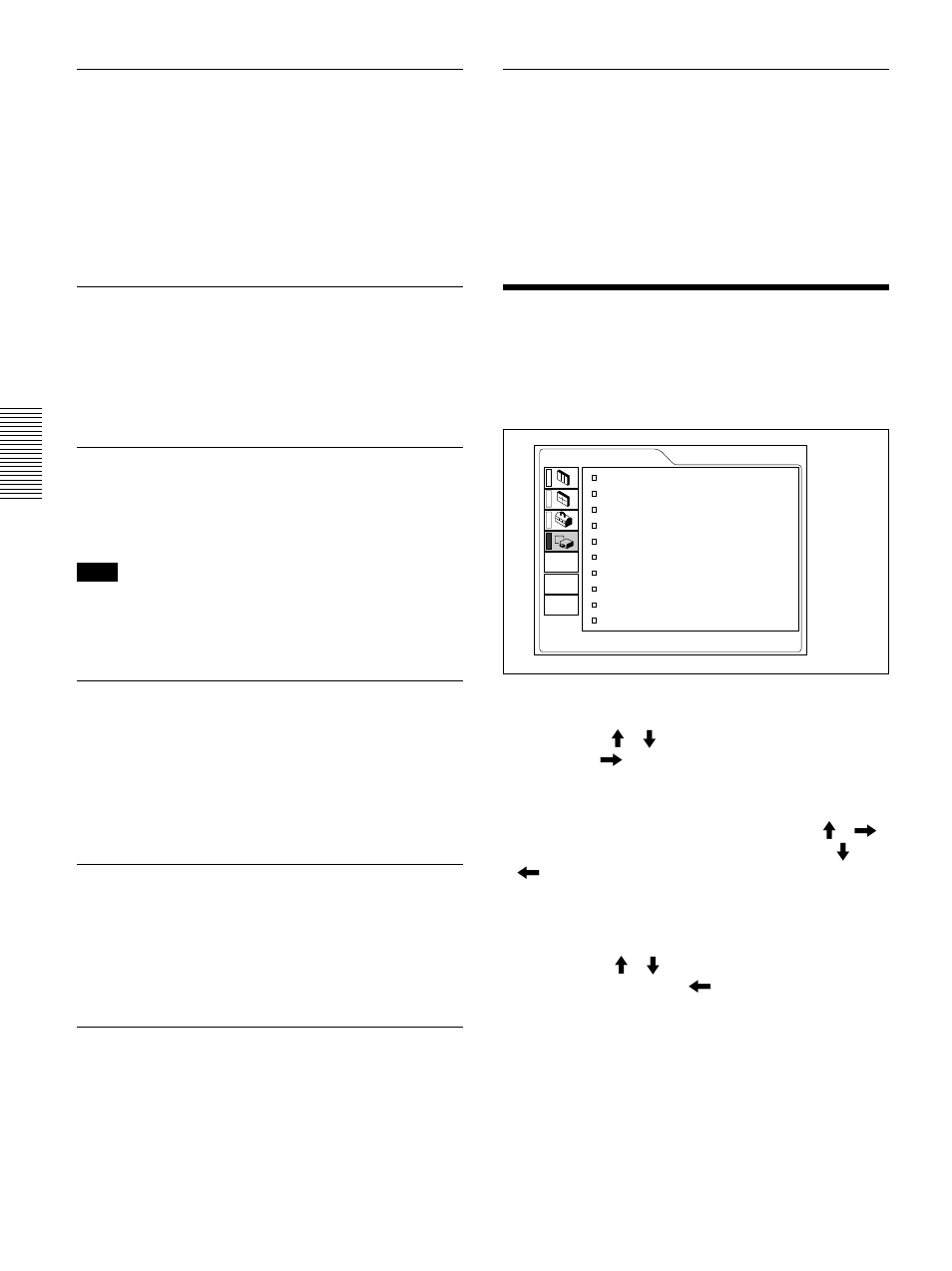 Menú ajuste inst, Menú ajuste inst (es) | Sony VPL-FX50 User Manual | Page 94 / 108