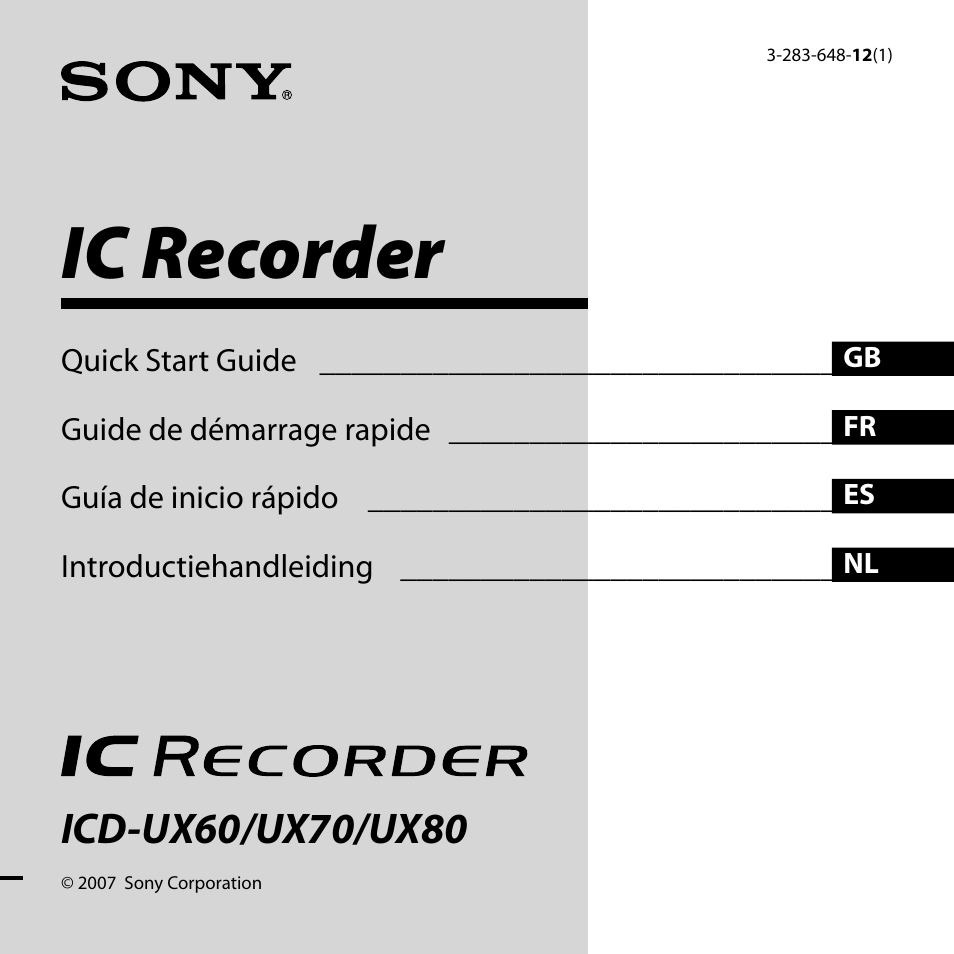 Sony ICD-UX80 User Manual | 60 pages