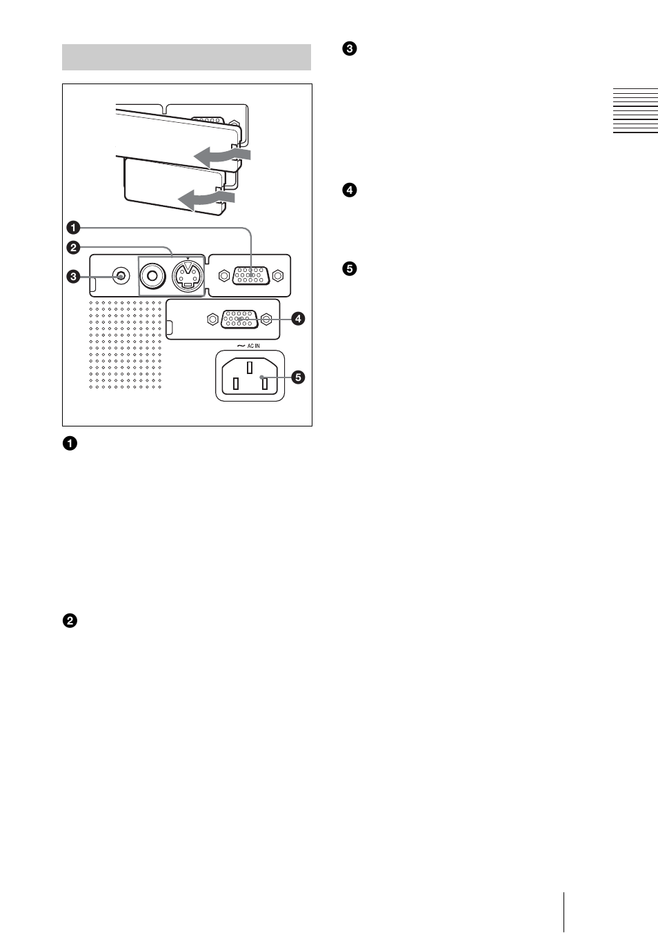 Connector panel | Sony VPL-ES1 User Manual | Page 13 / 156