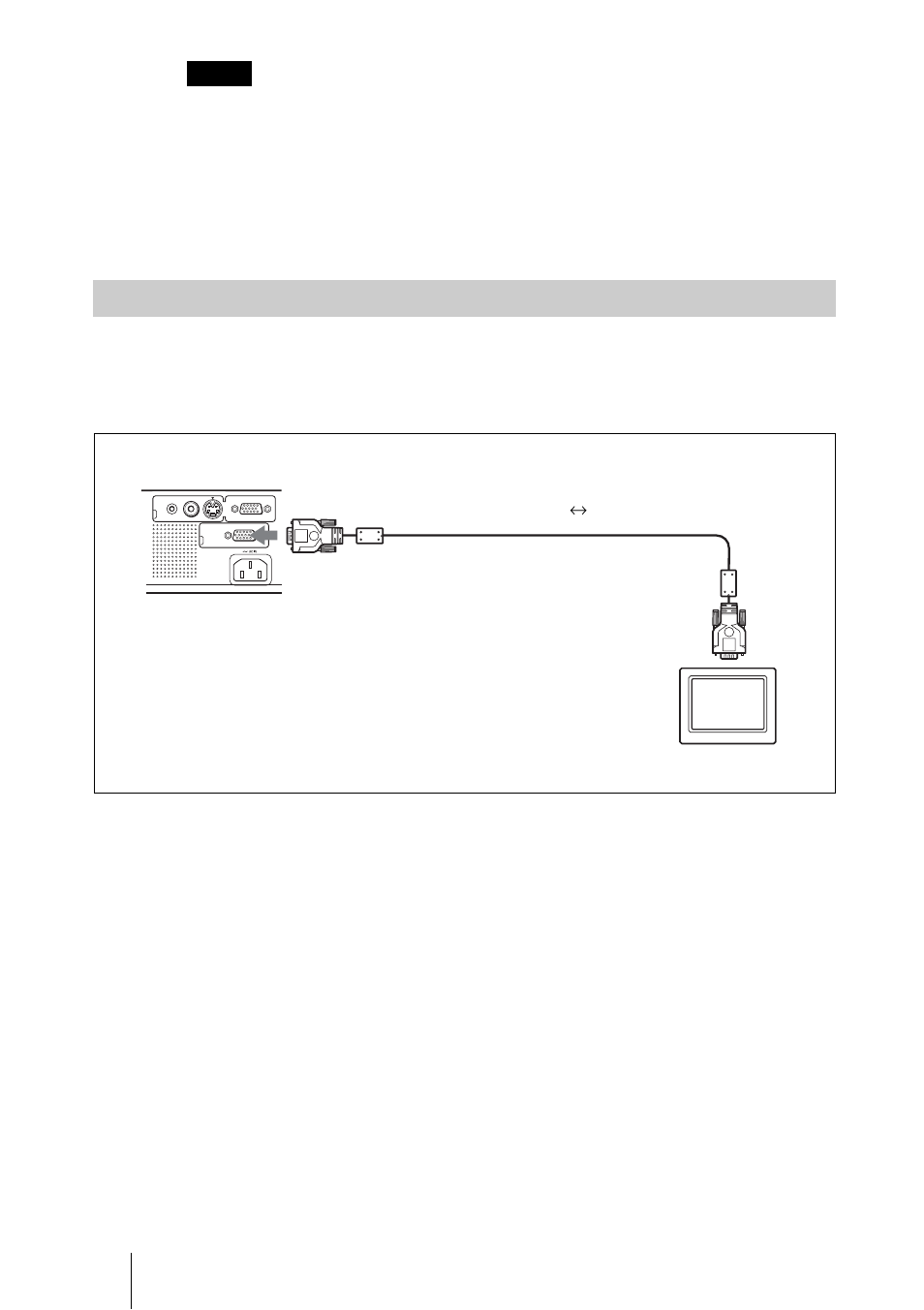 Connecting with a monitor equipment, Connecting with a monitor, Equipment | Sony VPL-ES1 User Manual | Page 20 / 156