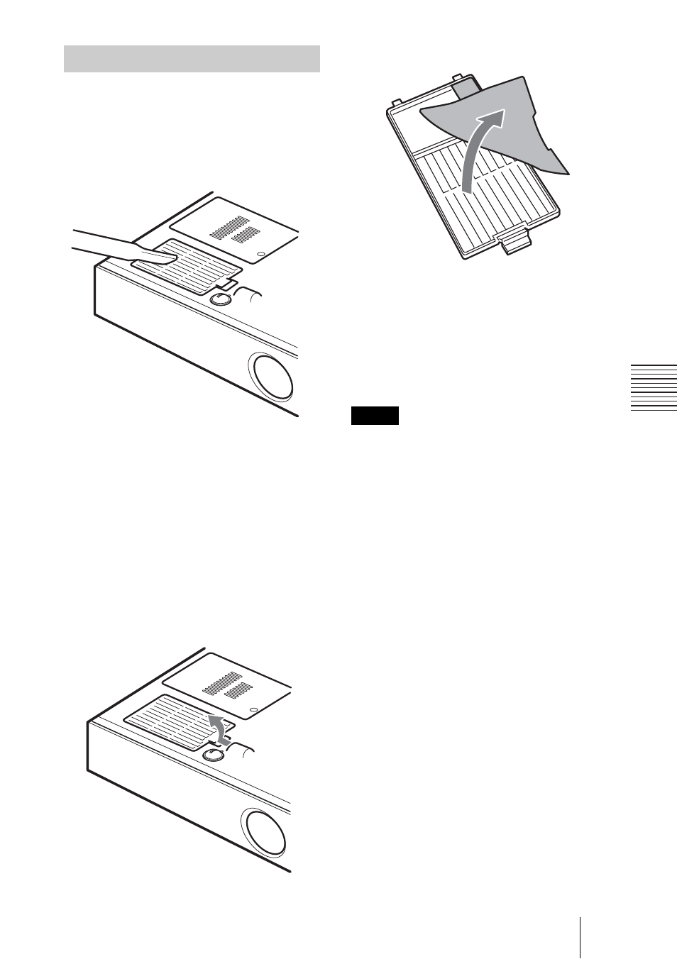 Cleaning the air filter | Sony VPL-ES1 User Manual | Page 41 / 156