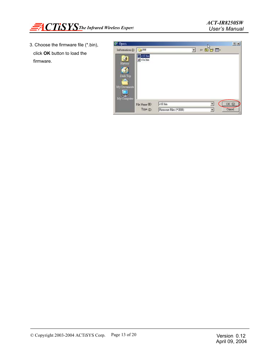 ACTiSYS ACT-IR8250SW User Manual | Page 14 / 21