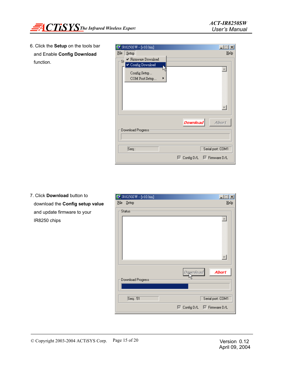ACTiSYS ACT-IR8250SW User Manual | Page 16 / 21