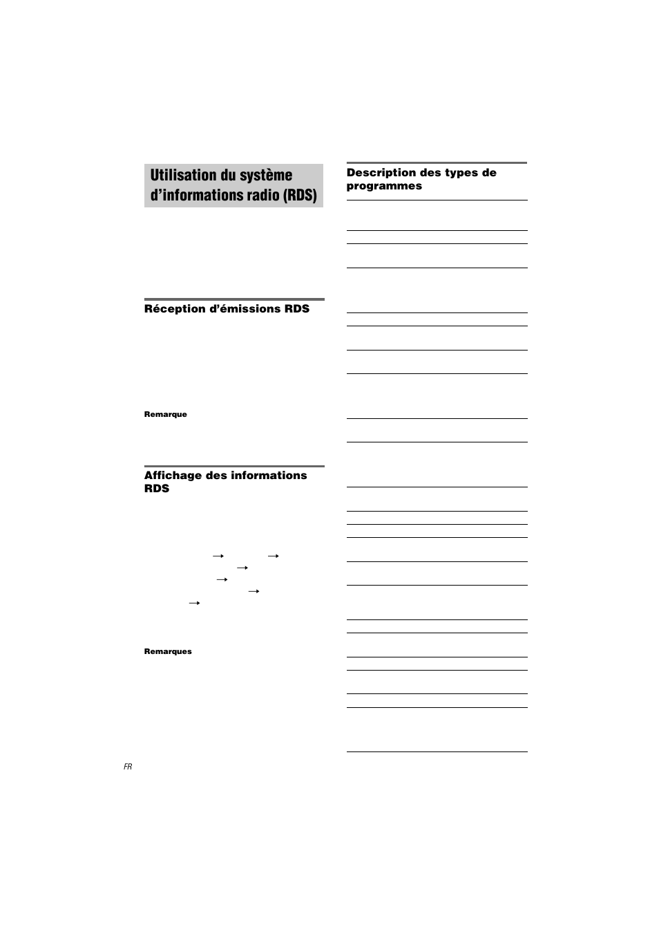 Utilisation du système d’informations radio (rds), Utilisation du système d’informations, Radio (rds) | Sony STR-LV500 User Manual | Page 14 / 72