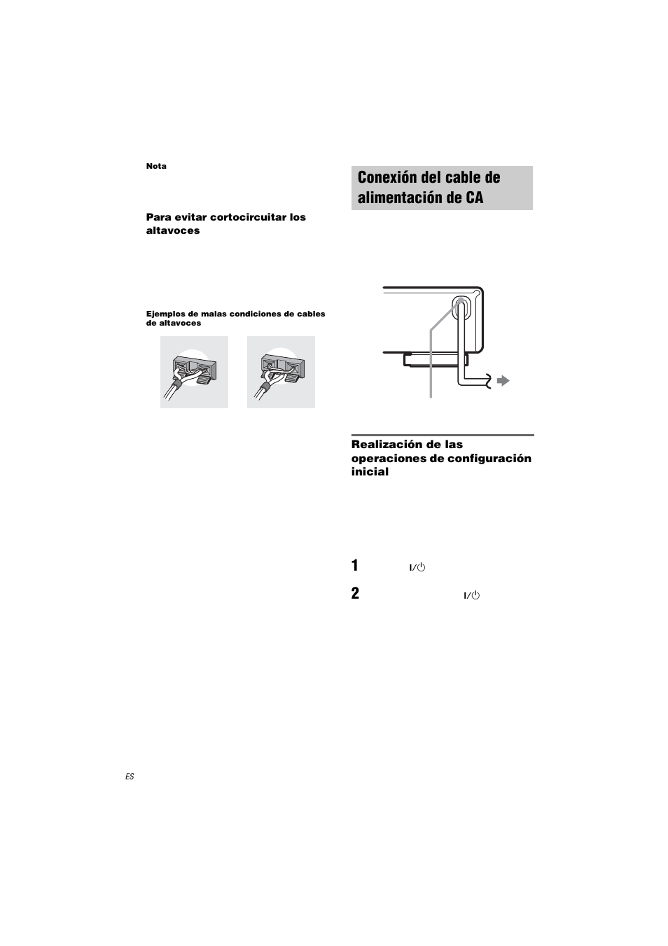 Conexión del cable de alimentación de ca, Conexión del cable de alimentación de | Sony STR-LV500 User Manual | Page 44 / 72