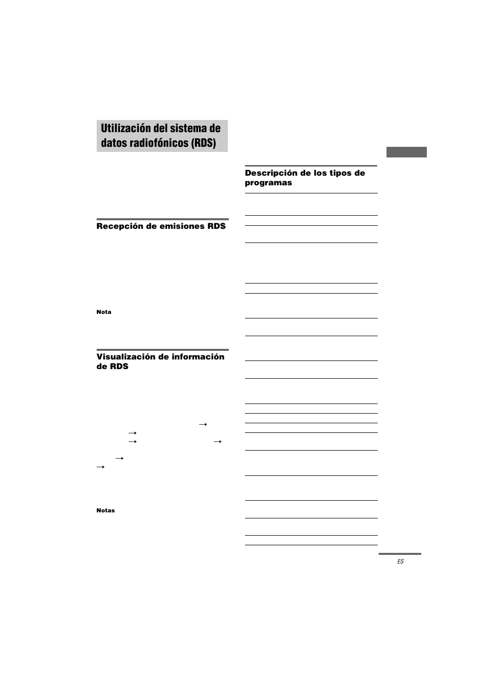 Utilización del sistema de datos, Radiofónicos (rds) | Sony STR-LV500 User Manual | Page 49 / 72