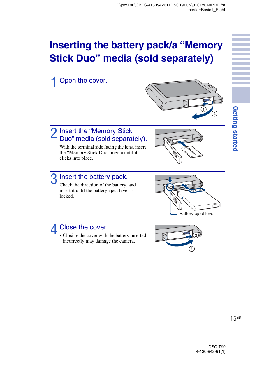 Sony DSC-T90 User Manual | Page 15 / 116