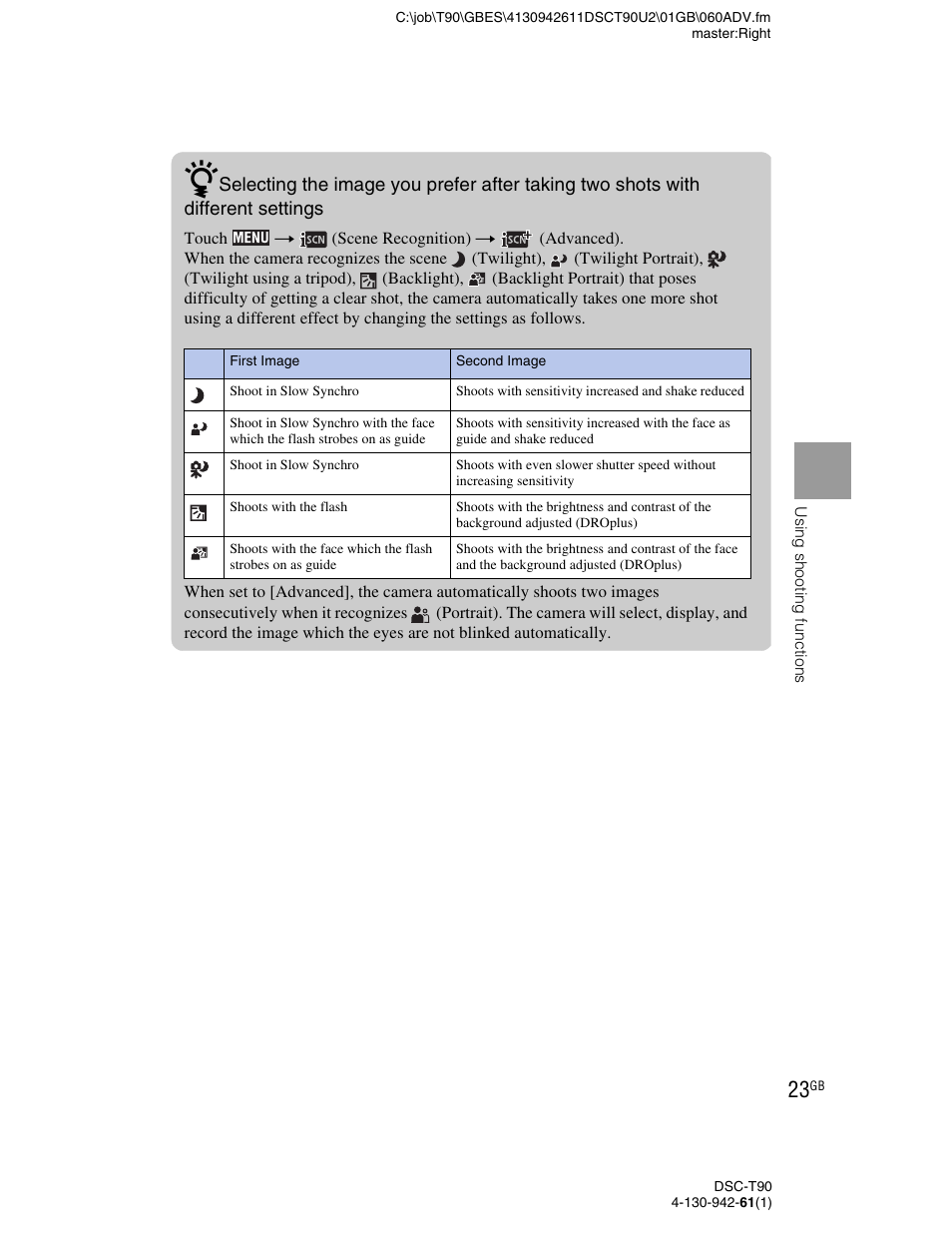 Sony DSC-T90 User Manual | Page 23 / 116