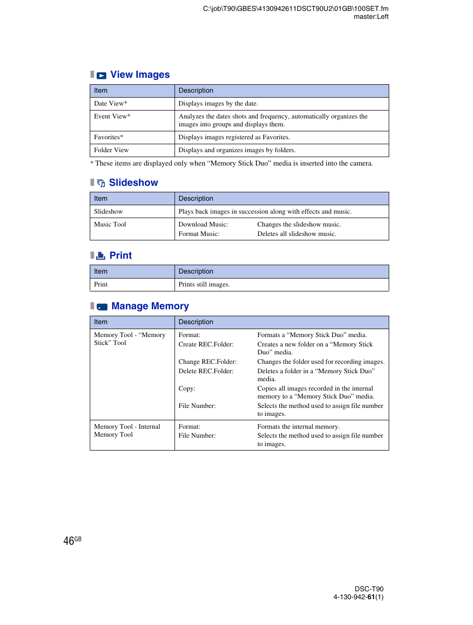 Xview images | Sony DSC-T90 User Manual | Page 46 / 116