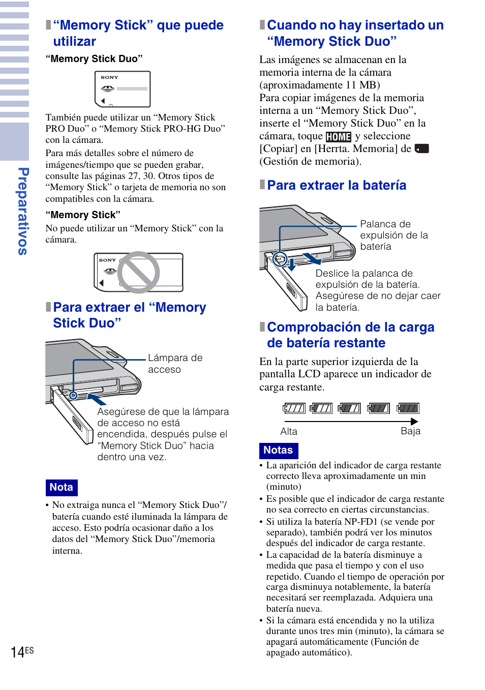 Pr eparat ivo s | Sony DSC-T90 User Manual | Page 72 / 116