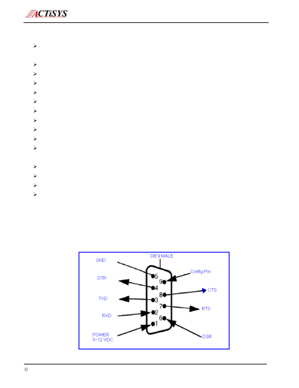 Features, Hardware interface, 1act-bt5701s v2 adapter pin-out | Actisys confidential information, Act-bt5701s v2 adapter pin-out, Vers | ACTiSYS RS232 User Manual | Page 5 / 18