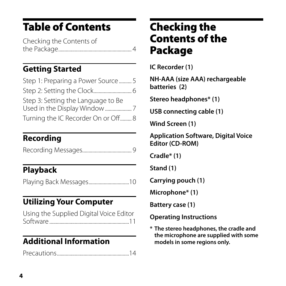 Sony ICD-SX700 User Manual | Page 4 / 56