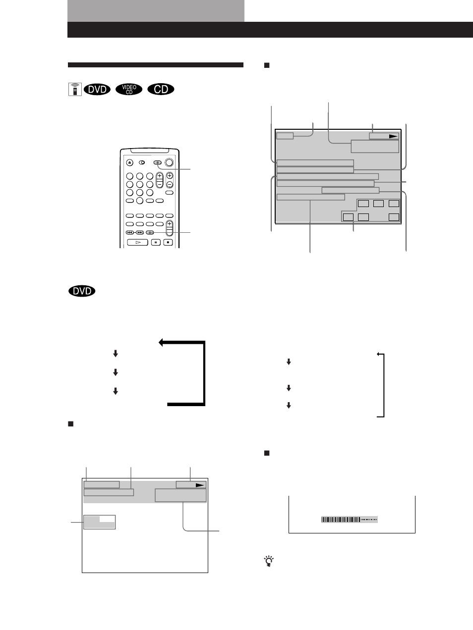 Using the on-screen display z, Playing discs in various modes, When playing back or stopping a dvd | Sony DVP-S500D User Manual | Page 18 / 108