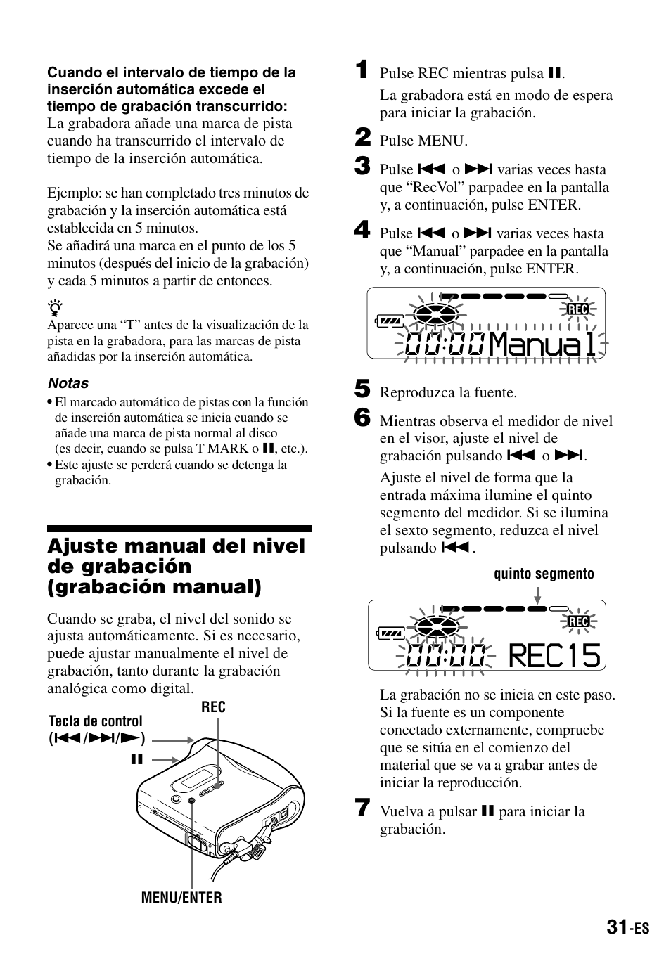 Manual, Rec15 | Sony MZ-S1 User Manual | Page 171 / 208