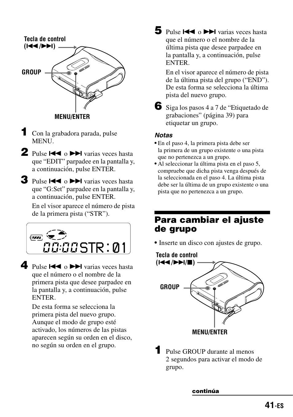 Para cambiar el ajuste de grupo | Sony MZ-S1 User Manual | Page 181 / 208
