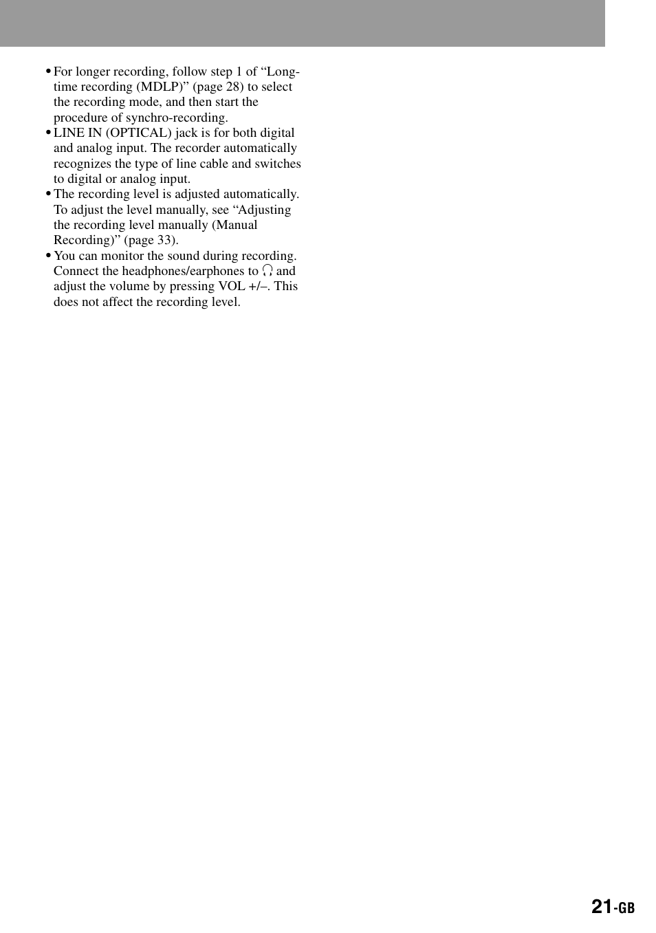 Sony MZ-S1 User Manual | Page 21 / 208