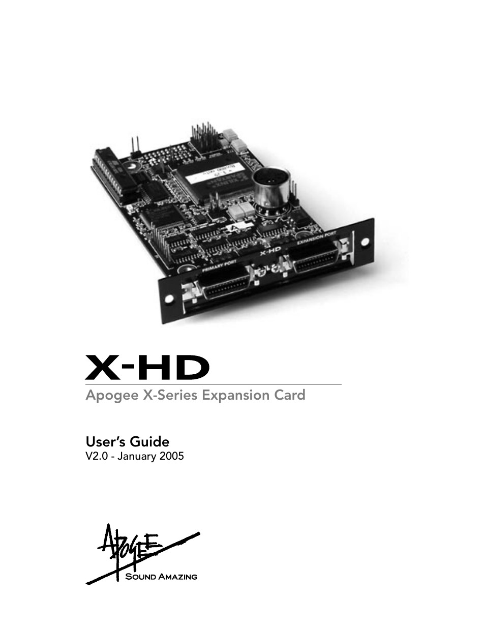 Apogee Digital X-HD User Manual | 28 pages