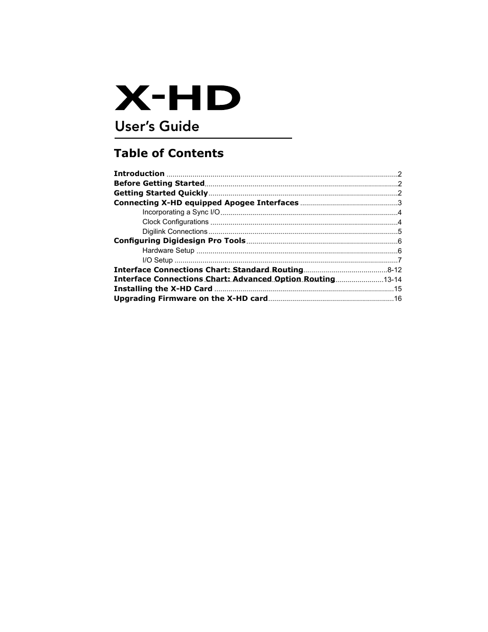 Apogee Digital X-HD User Manual | Page 11 / 28