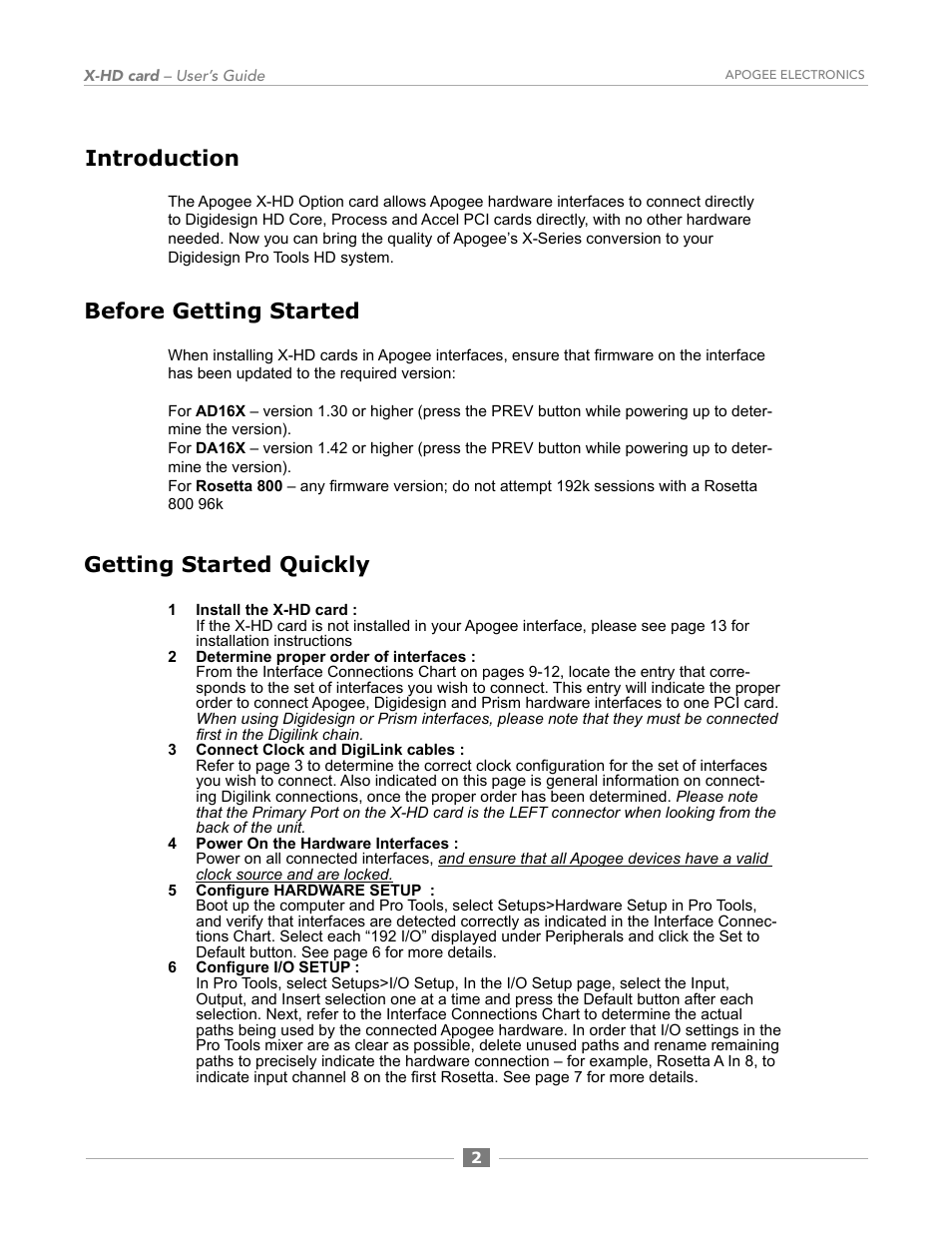 Apogee Digital X-HD User Manual | Page 12 / 28