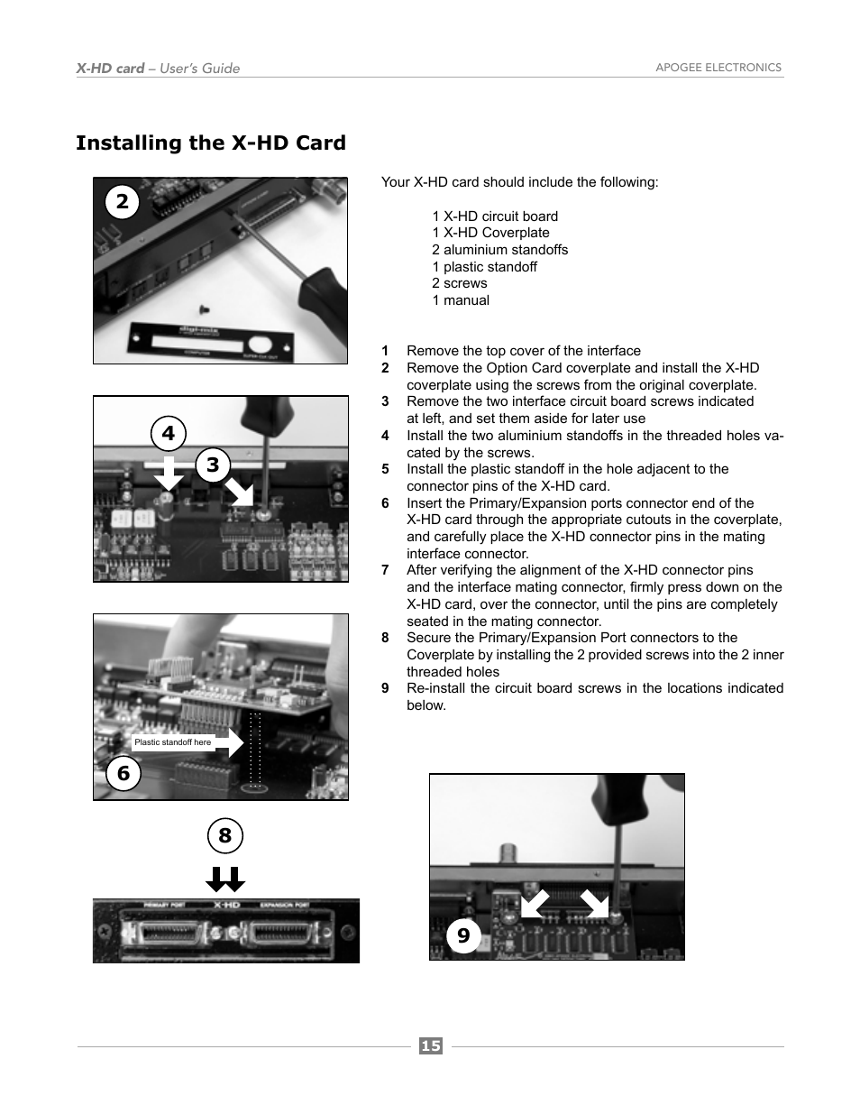 Installing the x-hd card | Apogee Digital X-HD User Manual | Page 25 / 28