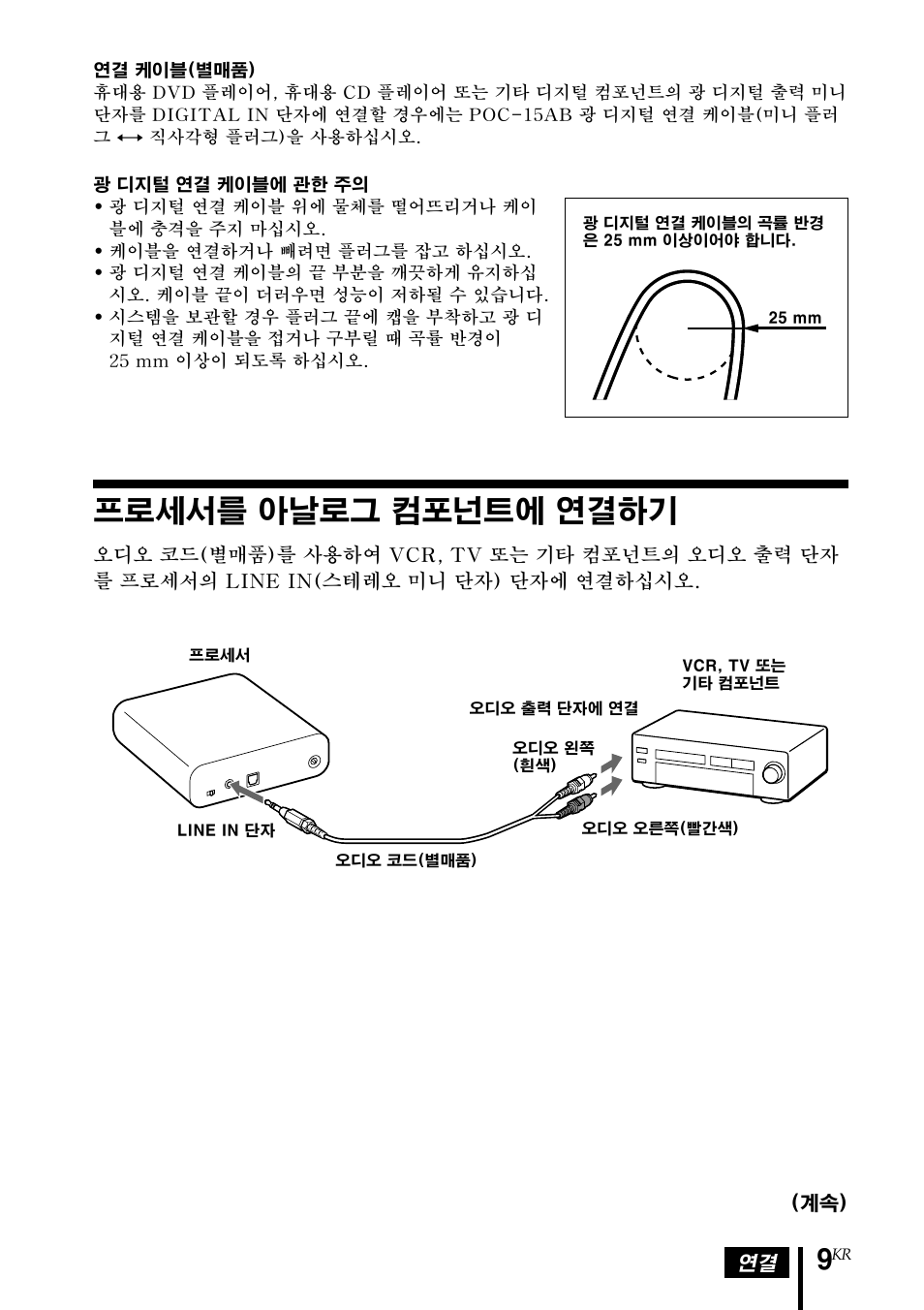프로세서를 아날로그 컴포넌트에 연결하기, 프로세서를 아날로그 컴포넌트에, 연결하기 | Sony MDR-DS1000 User Manual | Page 69 / 84