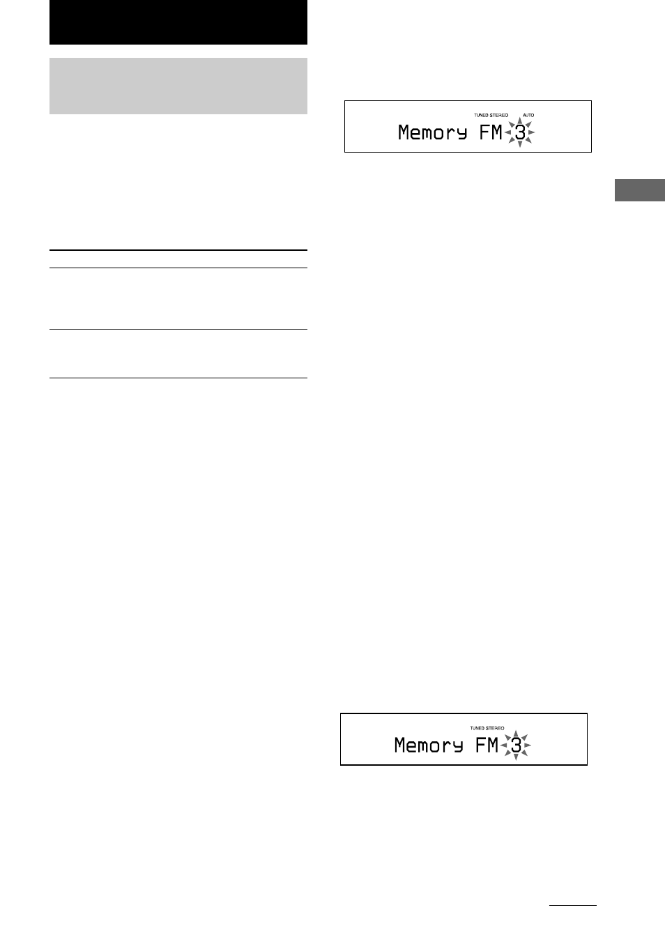 Tuner, Préréglage de stations de radio | Sony CMT-L1 User Manual | Page 43 / 84