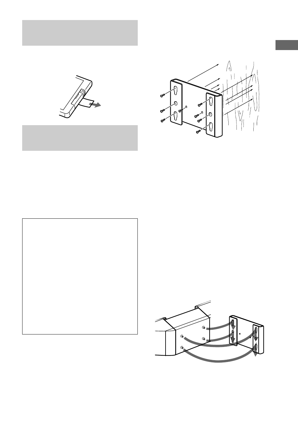 Preparación del mando a distancia, Utilice la ménsula para colgar en la pared | Sony CMT-L1 User Manual | Page 65 / 84