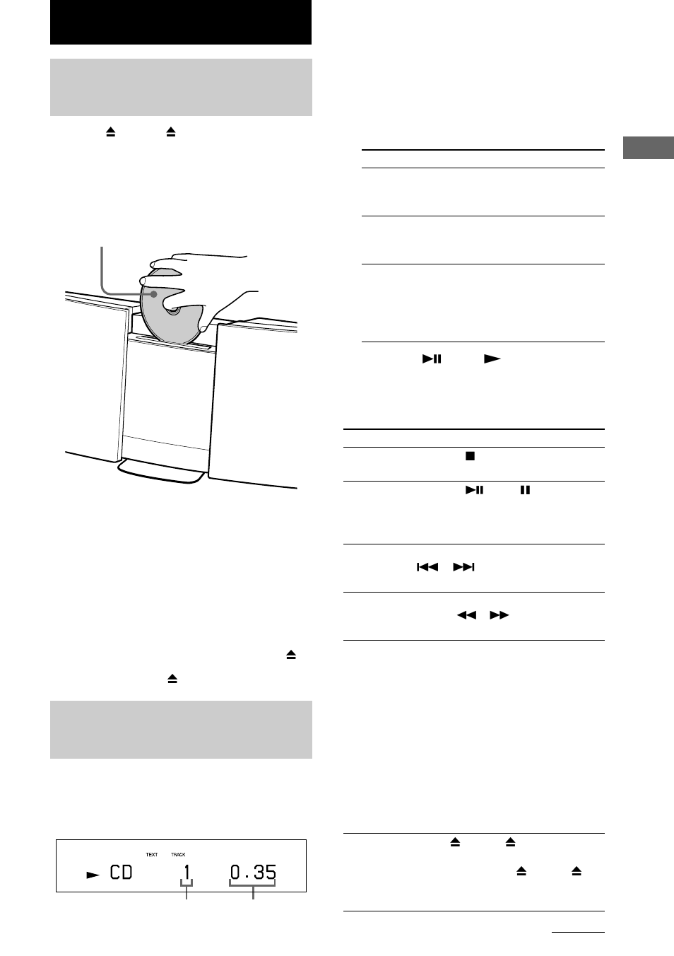 Disco compacto, Colocación del disco compacto, Reproducción del disco compacto | Sony CMT-L1 User Manual | Page 67 / 84