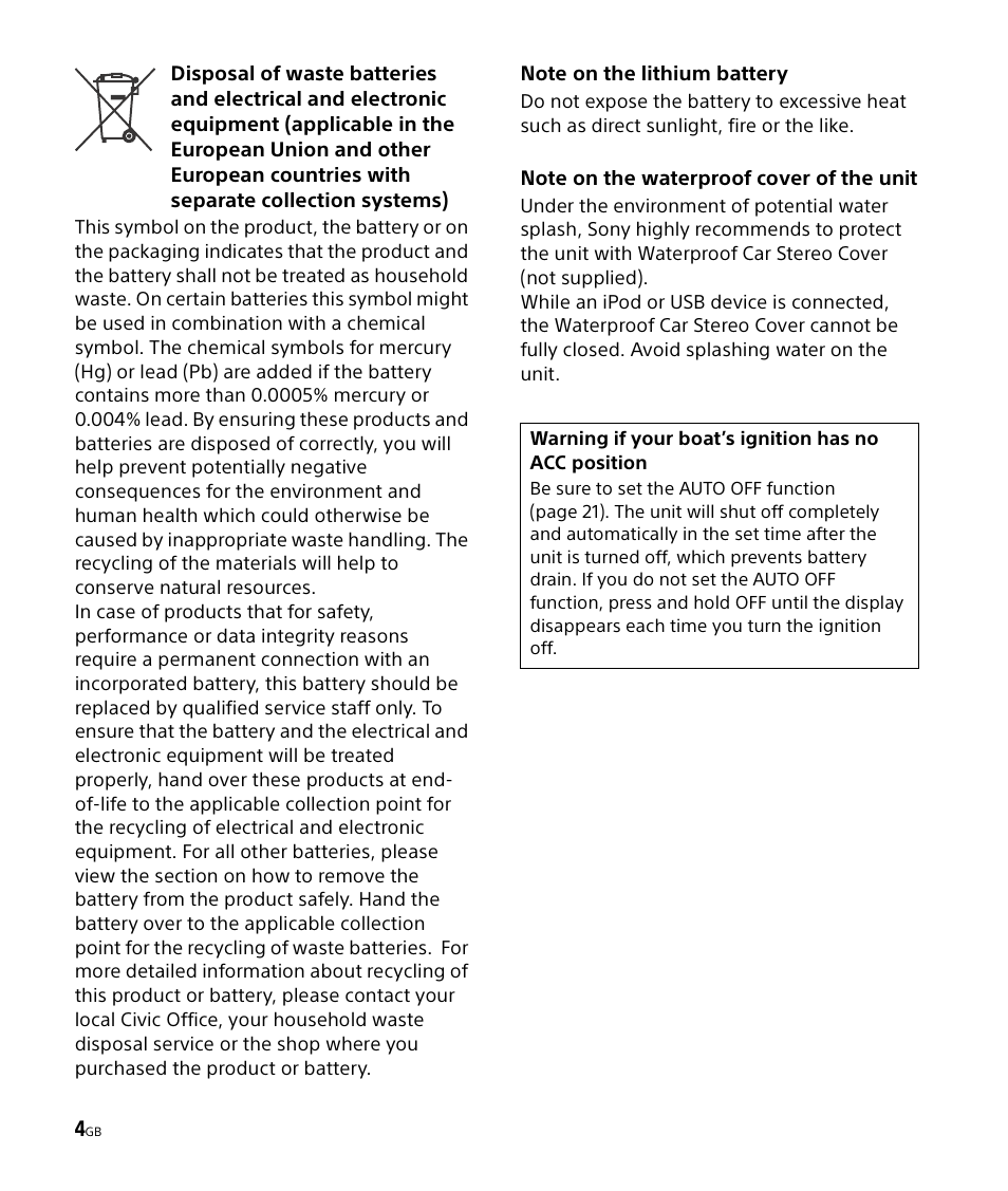 Sony DSX-M50BT User Manual | Page 4 / 108