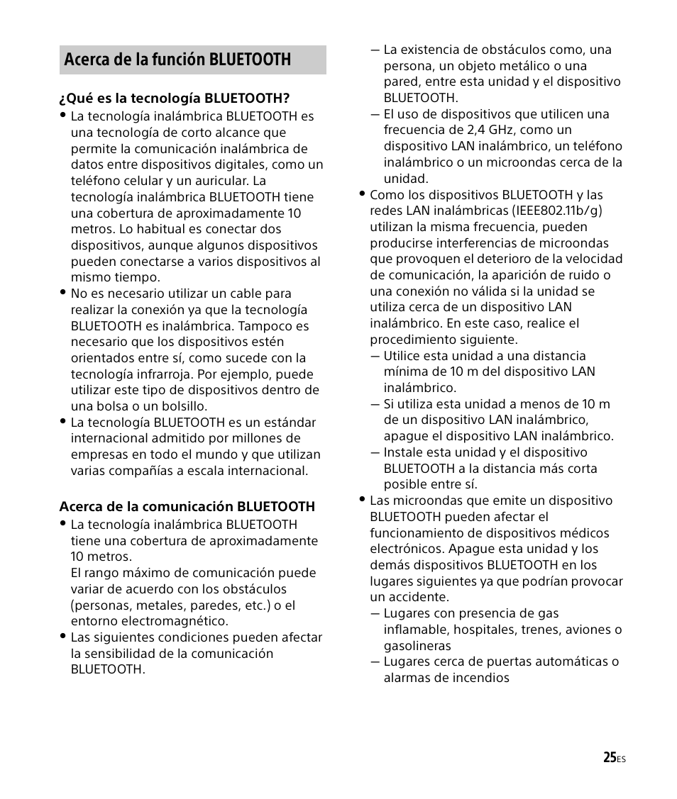 Acerca de la función bluetooth | Sony DSX-M50BT User Manual | Page 93 / 108