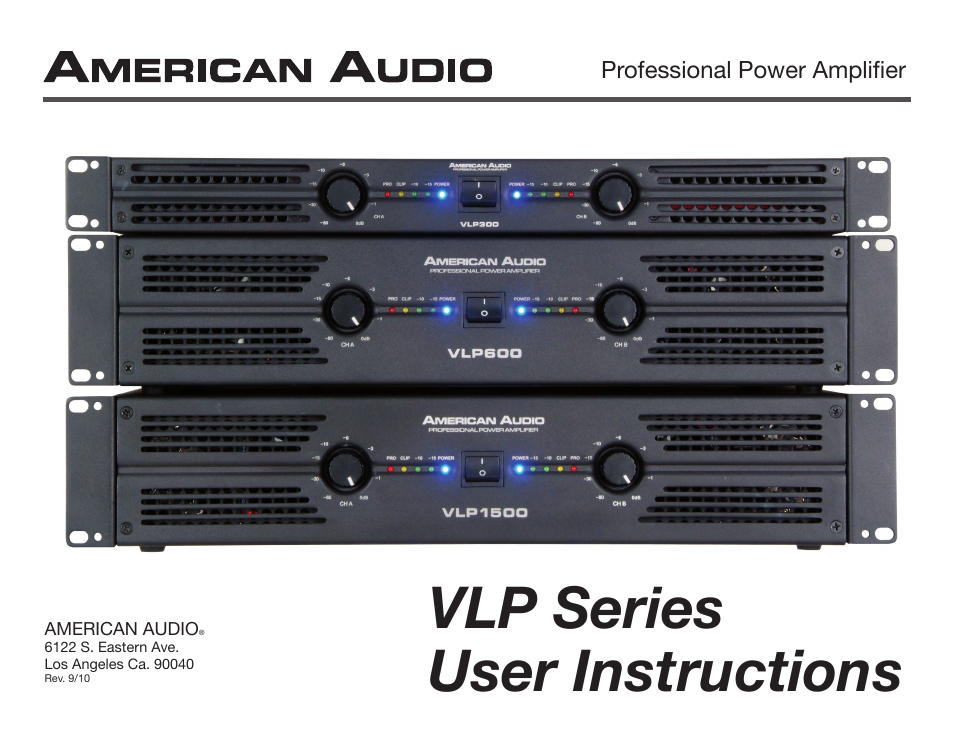 American Audio VLP1500 User Manual | 18 pages