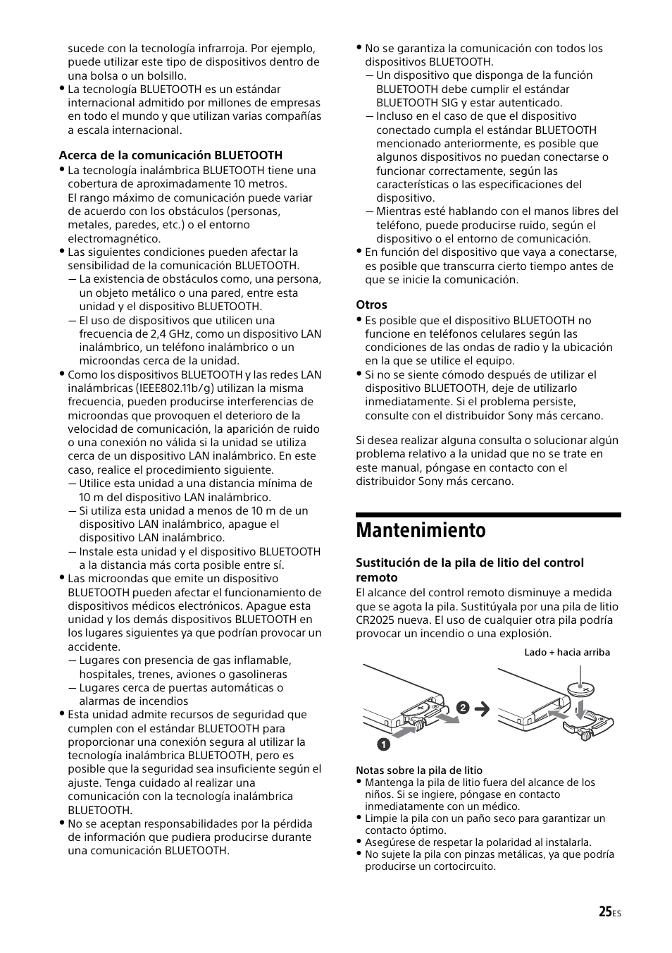 Mantenimiento | Sony MEX-M70BT User Manual | Page 87 / 100