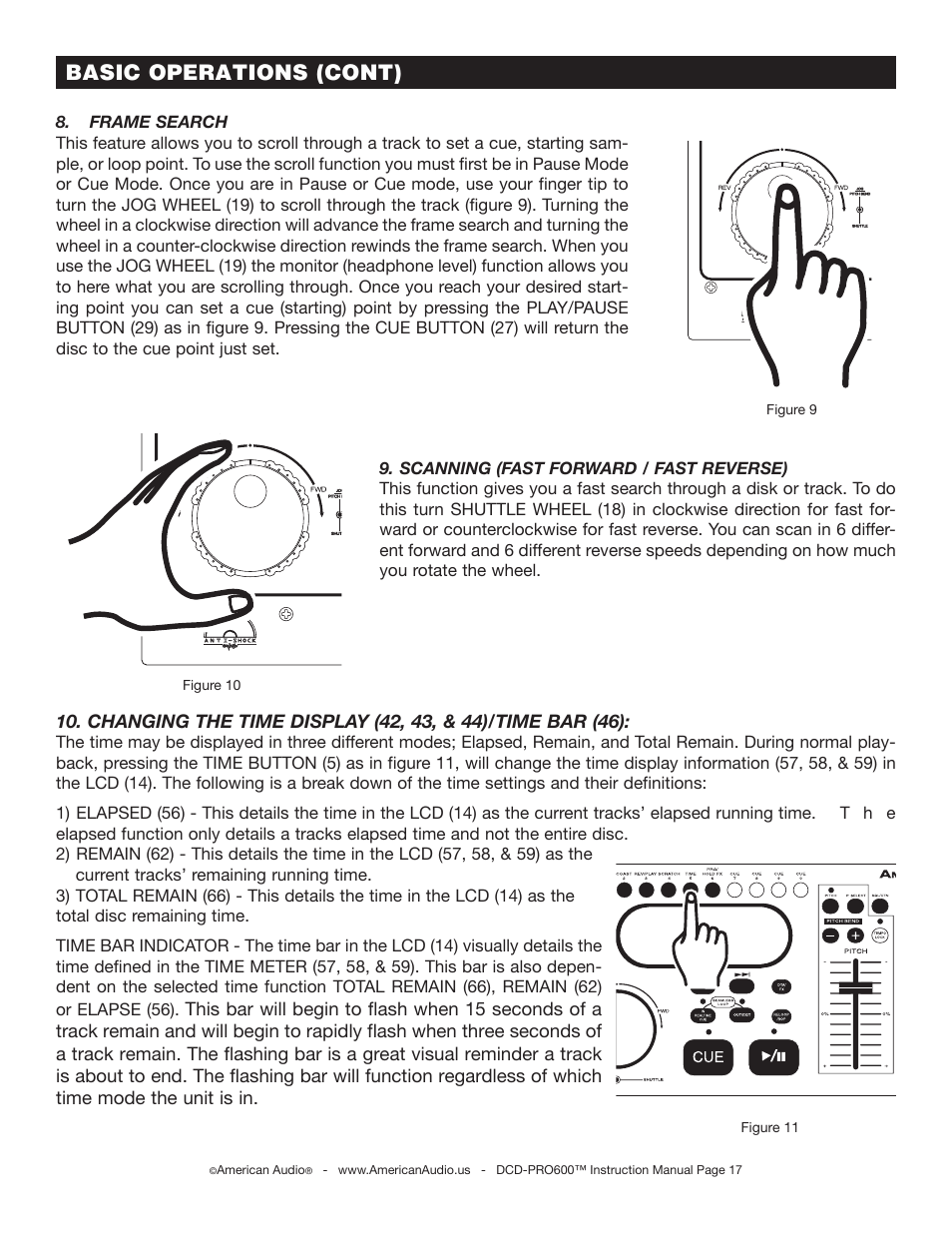 Basic operations (cont) | American Audio DCD-PRO600 User Manual | Page 17 / 32