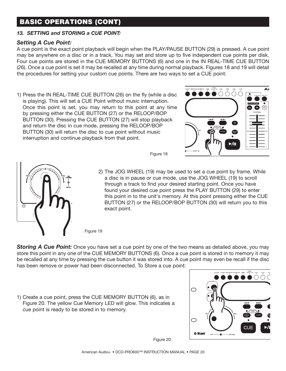 Basic operations (cont) | American Audio DCD-PRO600 User Manual | Page 20 / 32