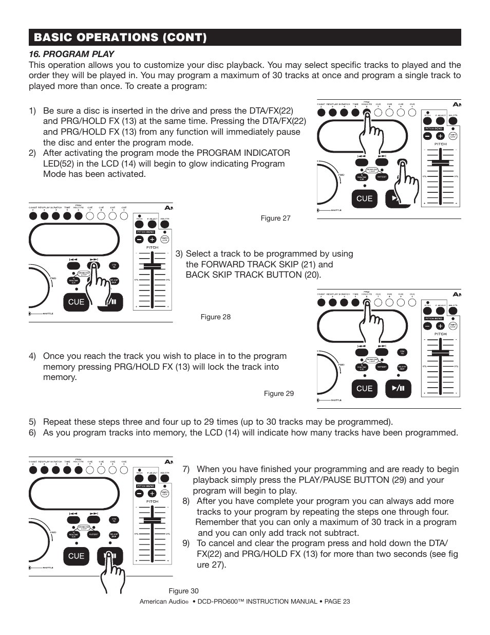 Basic operations (cont) | American Audio DCD-PRO600 User Manual | Page 23 / 32