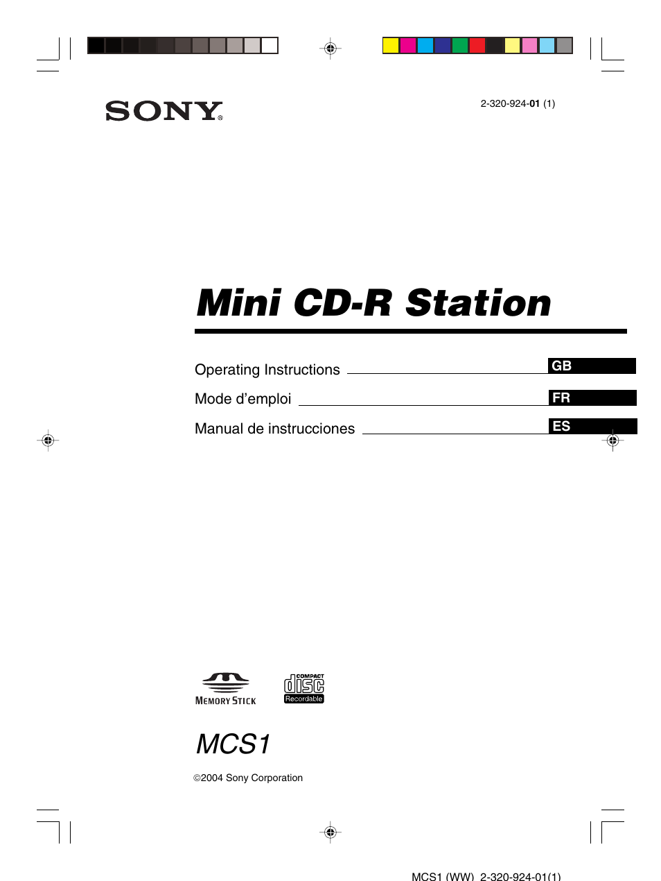 Sony MCS1 User Manual | 108 pages