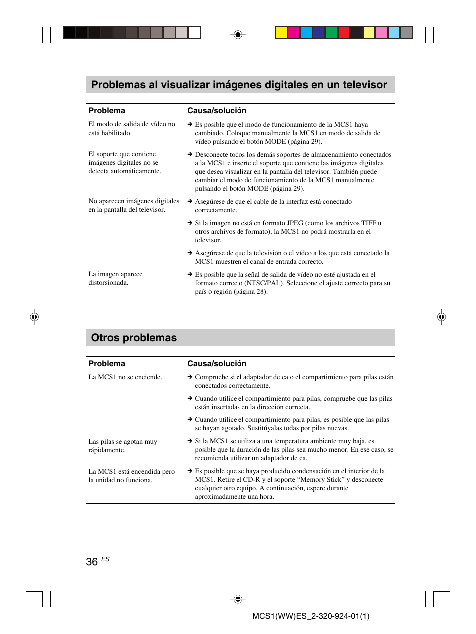 Otros problemas | Sony MCS1 User Manual | Page 106 / 108
