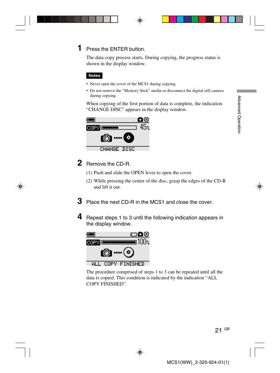 Sony MCS1 User Manual | Page 21 / 108
