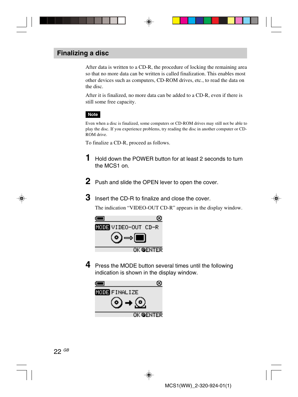 Sony MCS1 User Manual | Page 22 / 108