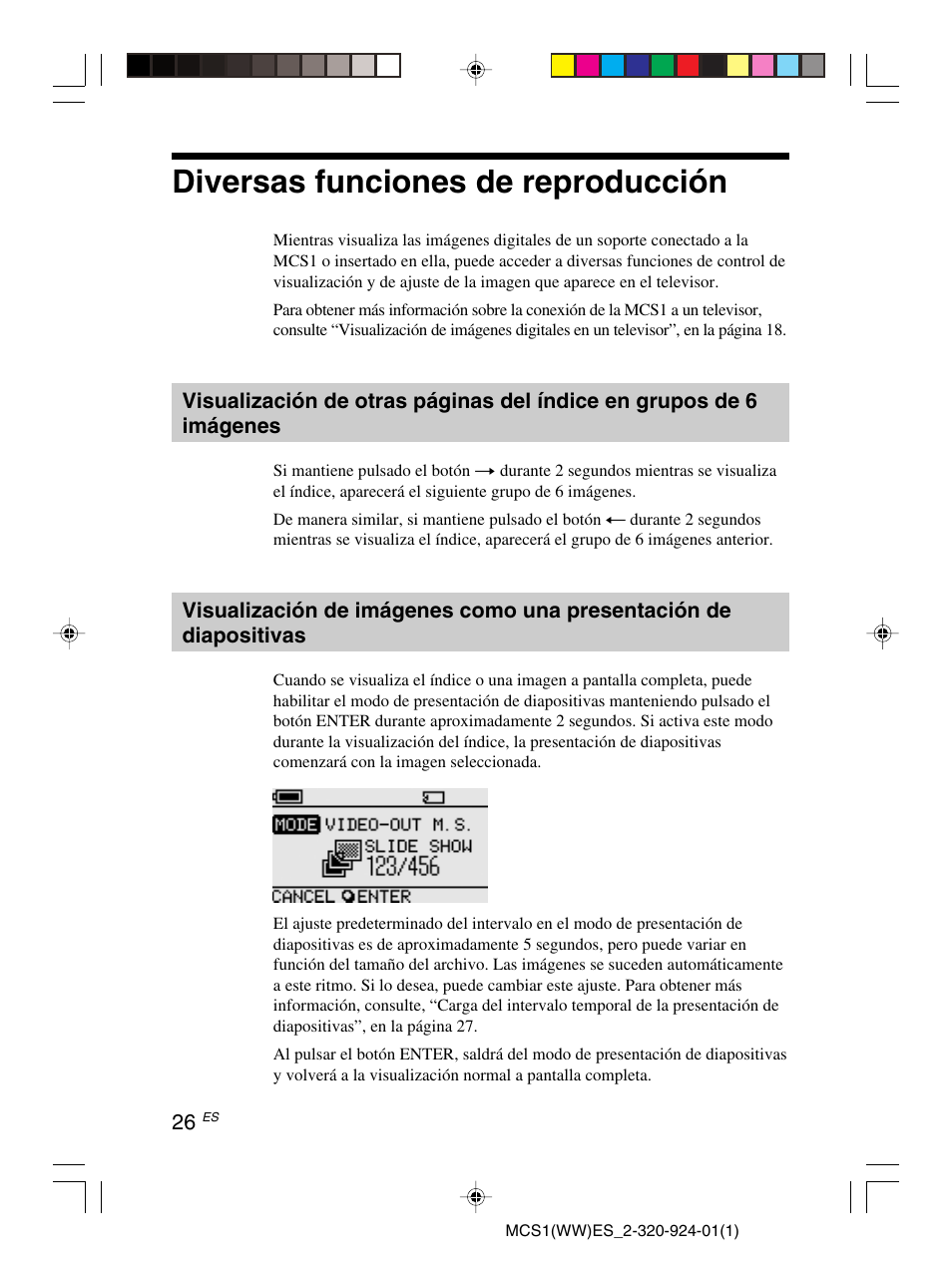 Diversas funciones de reproducción | Sony MCS1 User Manual | Page 96 / 108