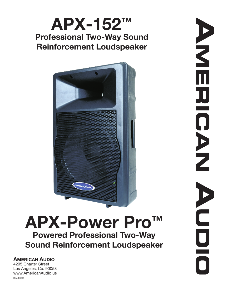 American Audio APX-152 User Manual | 20 pages