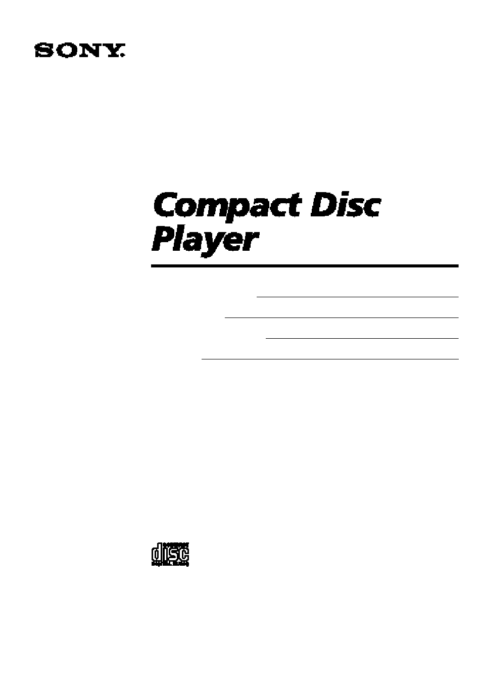 Sony CDP-XE200 User Manual | 46 pages