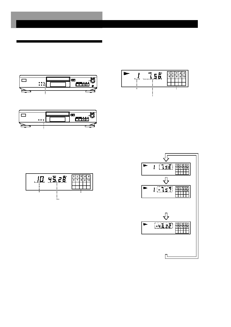 Uso del visor, Reproducción de discos compactos, Comprobación del tiempo restante | Sony CDP-XE200 User Manual | Page 37 / 46